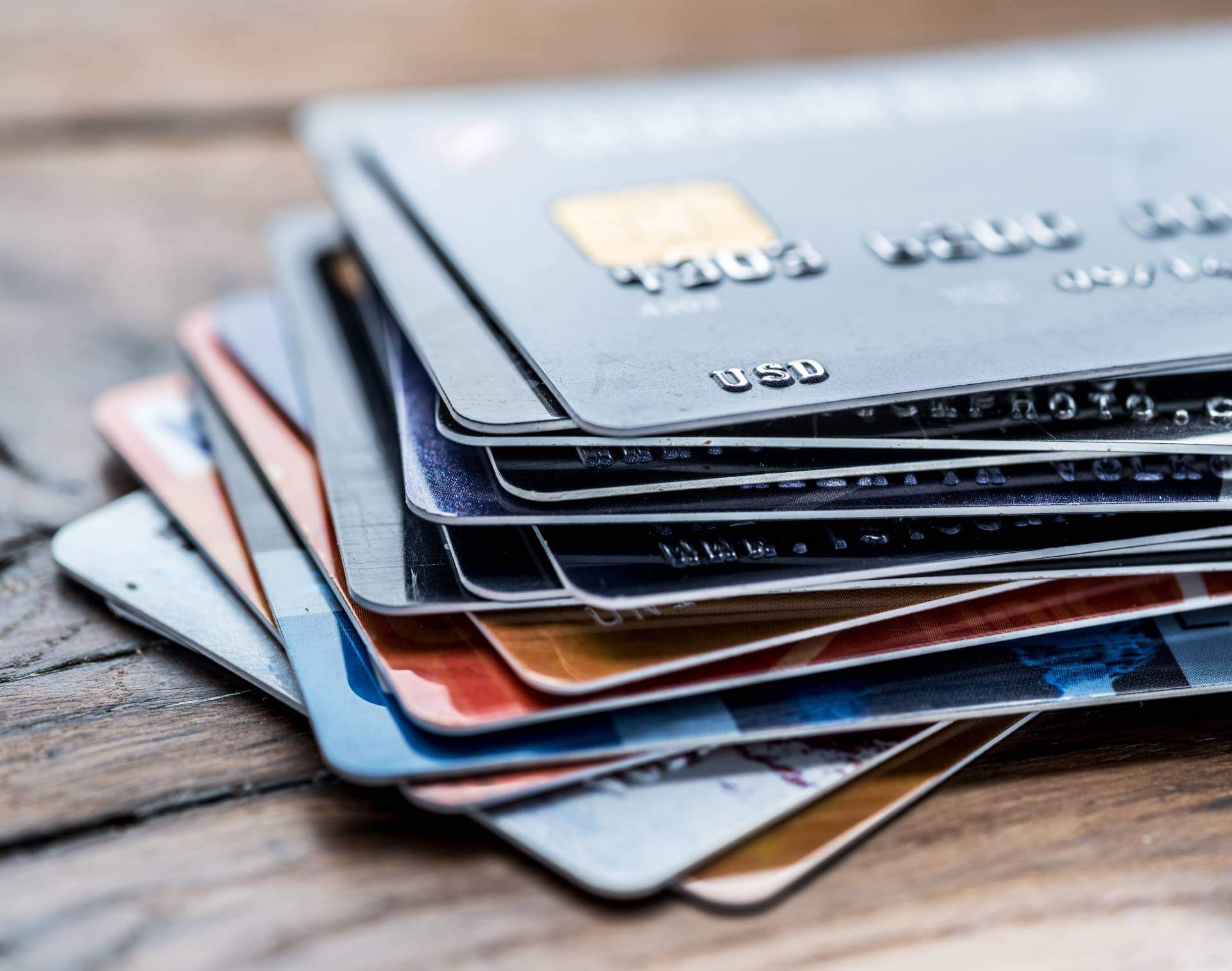 credit cards maxed out stacked on one another